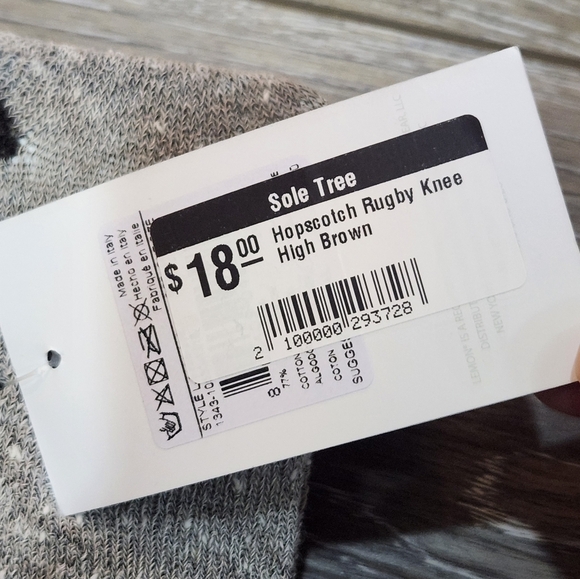 Lemon Brown Rugby Knee High  Casual Socks with Textured Pattern - Picture 5 of 5